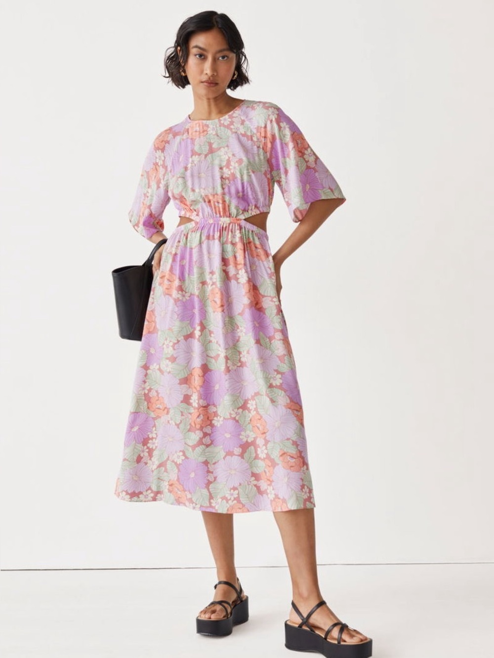 & OTHER STORIES Cut-Out Waist Midi Dress